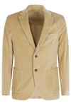 Circolo 1901 Sandy Beige Corduroy Jacket With Ribbed Velvet Accents In Brown