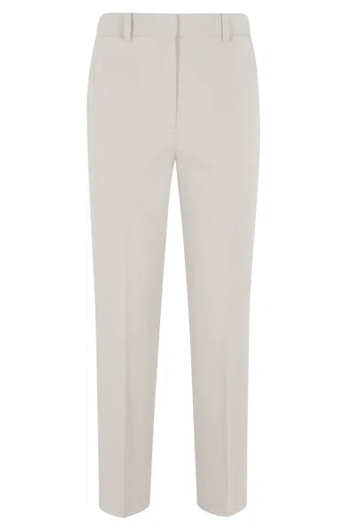 Circolo 1901 Sesame Carrot Fleece Back-darts Cotton-blend Pants In White