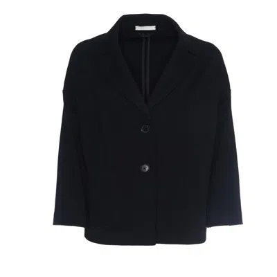 Circolo 1901 Short Unlined Caban With Two-button Closure In Black