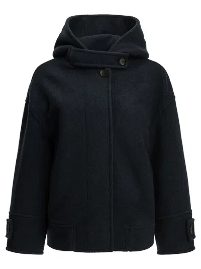 Circolo 1901 Short Wool Cashmere Coat In Blue