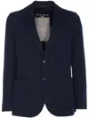 Circolo 1901 Single-breasted Blue Blazer With Honeycomb Texture In 蓝色