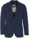 Circolo 1901 Single-breasted Blue Blazer With Honeycomb Texture In 蓝色