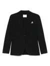 Circolo 1901 Tailored Black Blazer With Notched Lapels In Black