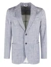 Circolo 1901 Jersey Piquet Textured Jacket With Notch Lapel In Blue