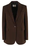 Circolo 1901 Single-breasted Brown Fleece Blazer In Brown