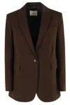 Circolo 1901 Single-breasted Brown Fleece Blazer In Brown