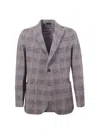 Circolo 1901 Single-breasted Checked Cotton Jacket In Grey