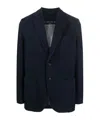 Circolo 1901 Single-breasted Blue Blazer With Honeycomb Texture In Black