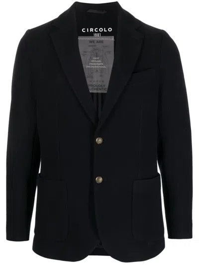 Circolo 1901 Single-breasted Cotton Jacket In Blue