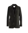 Circolo 1901 Velvet V-neck Jacket Notched Lapel In Green
