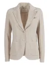 Circolo 1901 Tailored Slim Fit Jacket With Notched Lapel And Buttoned Cuffs In Neutral