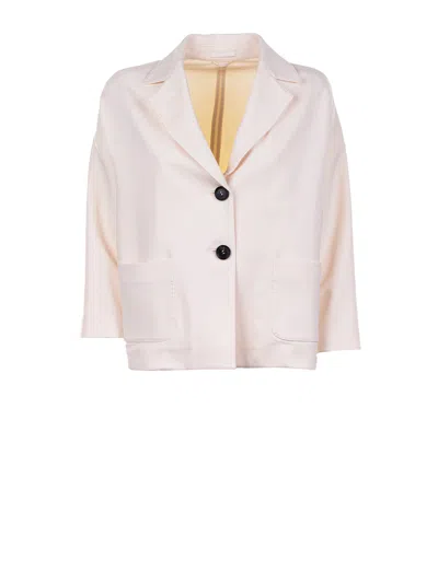 Circolo 1901 Single-breasted Linen Jacket With Pockets In Neutral