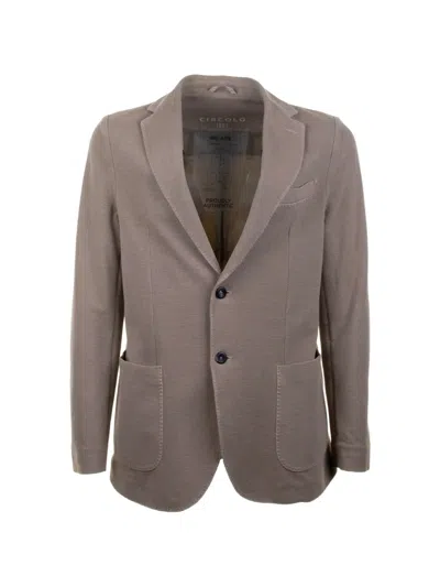 Circolo 1901 Single Breasted Oxford Jacket In Brown