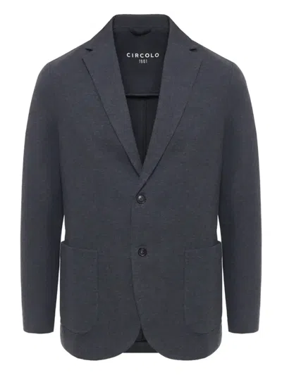 Circolo 1901 Single-breasted Patch-pockets Blazer In Black