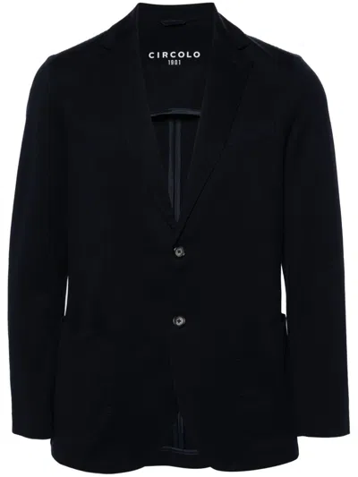 Circolo 1901 Single-breasted Pique Jacket In Blue
