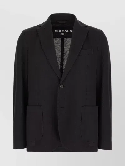 Circolo 1901 Single-breasted Silk Blend Blazer In Black