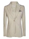 Circolo 1901 Tailored Jacket With Single-button Closure And Notch Lapel In Neutral