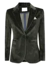 Circolo 1901 Single-breasted Velvet Blazer In Green