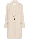 Circolo 1901 Single-breasted Wool Coat In Neutrals