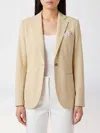 Circolo 1901 Single-breasted Cotton Blazer In Brown