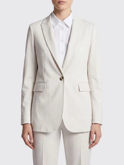 Circolo 1901 Single-breasted Cropped Cotton Blazer With Lapels In White