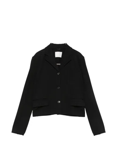 Circolo 1901 Single-breasted Cropped Jacket In Black