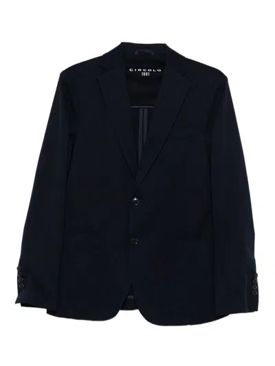 Circolo 1901 Single-breasted Navy Blue Cotton Jacket