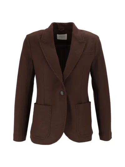 Circolo 1901 Single-breasted Notched-lapel Blazer In Brown