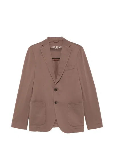 Circolo 1901 Single-breasted Pocket Blazer In Brown