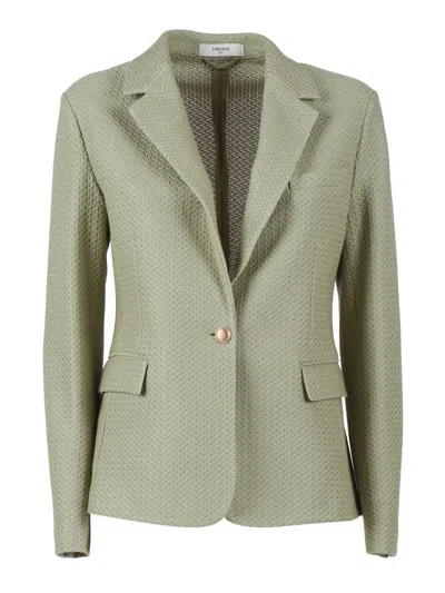 Circolo 1901 Slim-fit Knit Jacket In Green