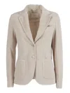 Circolo 1901 Tailored Slim Fit Jacket With Notched Lapel And Buttoned Cuffs In White