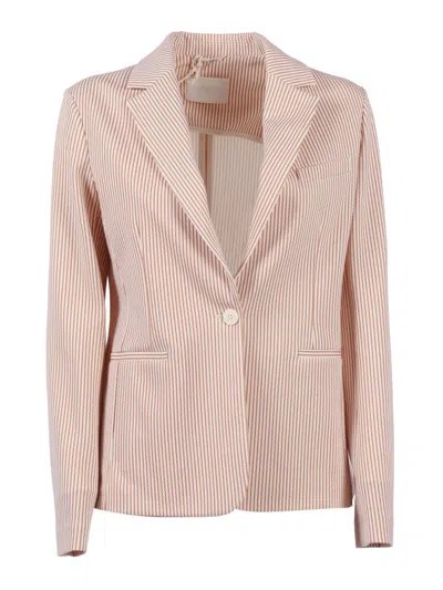 Circolo 1901 Slim-fit Striped Blazer In Neutral