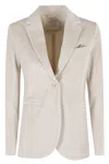 Circolo 1901 Slim Long Jacket With Reverse Neckline In White