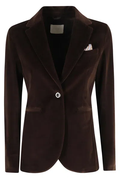 CIRCOLO 1901 CIRCOLO 1901 SLIM LONG JACKET WITH REVERSE NECKLINE