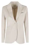 Circolo 1901 Slim Long Jacket With Reverse Neckline In Neutral