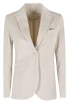 Circolo 1901 Slim Long Jacket With Reverse Neckline In Neutral