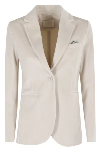 CIRCOLO 1901 SLIM LONG JACKET WITH REVERSE NECKLINE