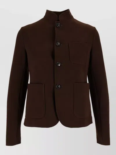 Circolo 1901 Slim-fit Single-breasted Coat In Brown