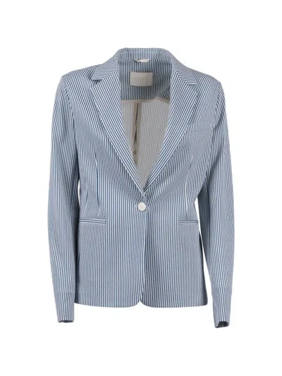 Circolo 1901 Slim-fit Striped Jacket In Blue