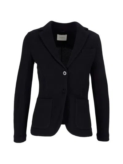 Circolo 1901 Slim-fit Waffle-knit Jacket In 블루