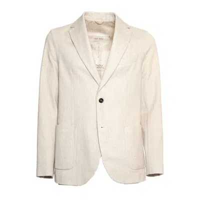 Circolo 1901 Stone Single-breasted Blazer With Classic Two-button Design In Neutral