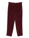 Circolo 1901 Straight-leg Bordeaux Trousers With Rich Corduroy Texture In Multi