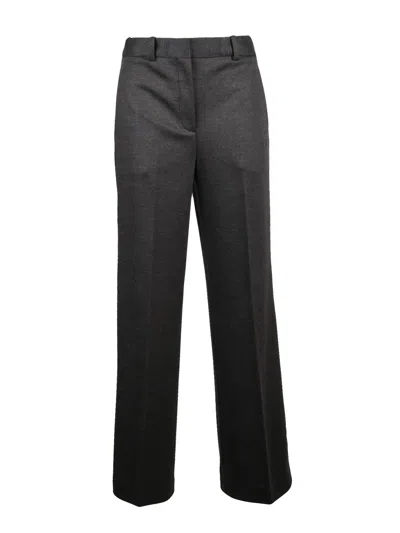 Circolo 1901 Straight-leg Virgin Wool Trousers With Tailored Fit In Black