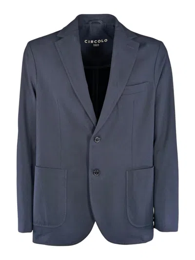 Circolo 1901 G.dyed Oxford Blazer In Blue