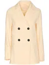 Circolo 1901 Stretch-cotton Double-breasted Coat In Neutral