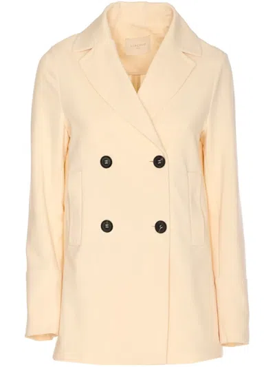 Circolo 1901 Stretch-cotton Double-breasted Coat In Neutral
