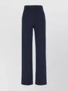 Circolo 1901 Stretch Cotton Wide-leg Pants With Ironed Pleat In Blue