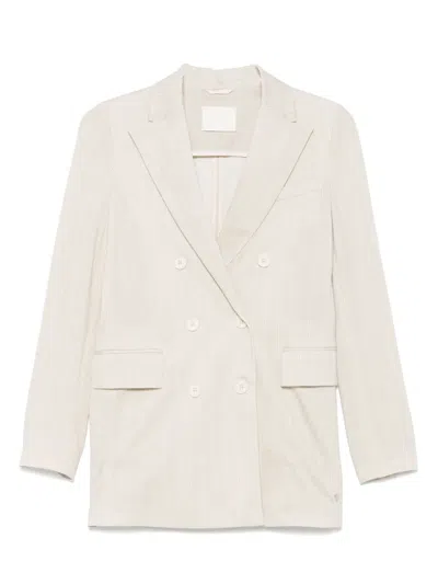 Circolo 1901 Striped Blazer In Neutrals