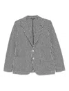 Circolo 1901 Striped Cotton Jacket Front Pockets In Blue