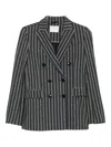 Circolo 1901 Cotton Double-breasted Jacket In Gray
